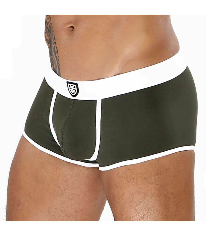 Boxer "ALPHA" TOF PARIS Soft Jersey Cotton Boxer Stretchy Fabric Khaki 37 - SexyMenUnderwear.com