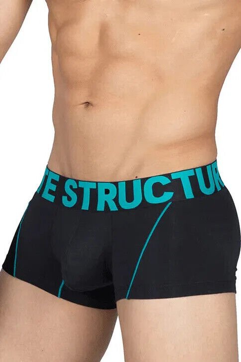 Boxer Private Structure Modality Trunks Black/Turquoise 4182 53 - SexyMenUnderwear.com