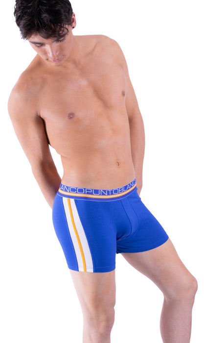 Boxer Punto Blanco Cotton Trunk Long Classic Men Underwear Royal 3310 5 - SexyMenUnderwear.com
