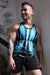 BREEDWELL AKIRA Tank Top Athletic Stretch PVC Patch 3M Reflective Aqua Blue - SexyMenUnderwear.com
