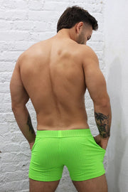 BREEDWELL Cruiser Short Perforated Fully Lined Shorts Secret Pockets Neon Green - SexyMenUnderwear.com