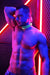 BREEDWELL Green Neon Collar POUNDTOWN LED-9 Colors Soft Knit Laser-Cut Leather - SexyMenUnderwear.com