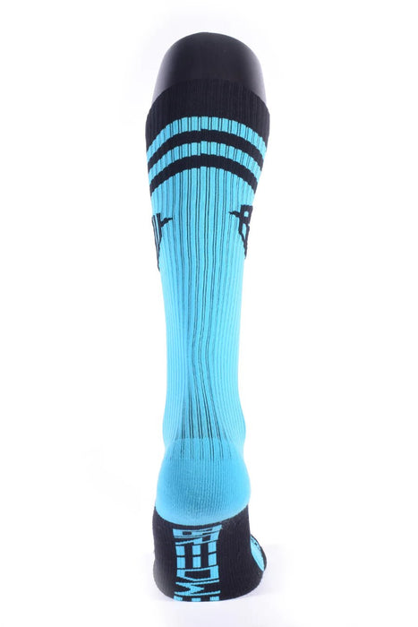 BREEDWELL High Knee Socks HEX Soft & Comfy UV Blacklight Long Sock Aqua - SexyMenUnderwear.com