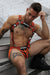 BREEDWELL Hybred Body Harness Adjustable Straps Double O-Rings Orange Neon - SexyMenUnderwear.com