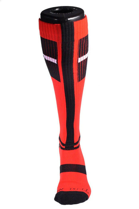BREEDWELL Infinity Socks Ultra Luxurious Knee-High Sock Logo Stripes Red - SexyMenUnderwear.com