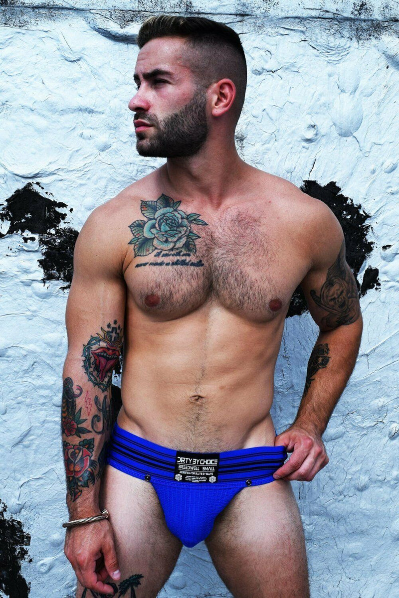 BREEDWELL Jock CUMDUMP Old-School Woven Jockstrap Classic Blue 3 - SexyMenUnderwear.com
