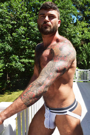 BREEDWELL Jockstrap KnockOut Premium PVC D-Ring White Jock - SexyMenUnderwear.com