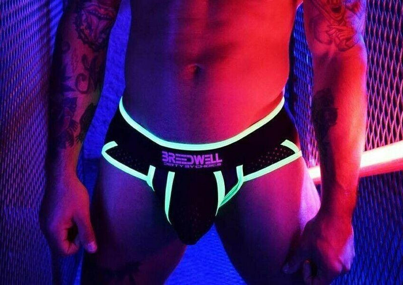 BREEDWELL Jockstrap Neoprene NEOGEAR Fetish Jock Pouch Mesh Green Neon 21 - SexyMenUnderwear.com