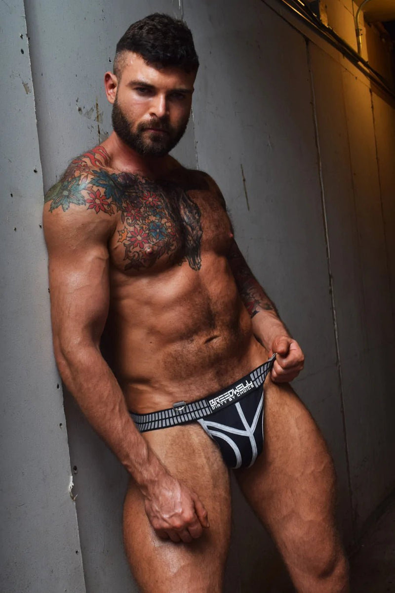 BREEDWELL Jockstrap Signature Hybred Lightweight Neoprene Jock Knit in Grey Heather - SexyMenUnderwear.com