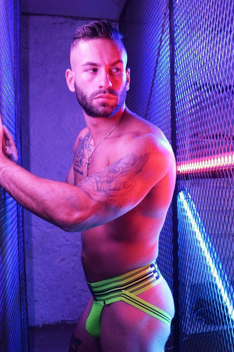 BREEDWELL Jockstraps CUMDUMP Old-School Woven Jock Fashion Green Neon 4 - SexyMenUnderwear.com