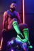 BREEDWELL Knee Socks HYBRED Bold Lined Angled Green Neon Sock - SexyMenUnderwear.com