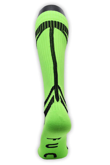 BREEDWELL Knee Socks HYBRED Bold Lined Angled Green Neon Sock - SexyMenUnderwear.com