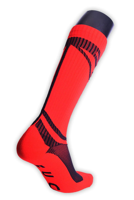 BREEDWELL Knee Socks Hybred Bold Logo Lined Angled Red Sock 14 - SexyMenUnderwear.com