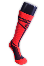 BREEDWELL Knee Socks Hybred Bold Logo Lined Angled Red Sock 14 - SexyMenUnderwear.com