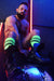 BREEDWELL Knee Socks LOGO Blacklight UV Reactive Green Neon Sock 14 - SexyMenUnderwear.com