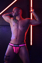 BREEDWELL Mesh Jockstrap EXPOSER Super Sexy Sheer Jock Neon Pink 1 - SexyMenUnderwear.com