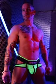 BREEDWELL MONEYMAKER BRIEFS REVERSIBLE JOCKSTRAP STRIPPER COMBO! NEON GREEN - SexyMenUnderwear.com