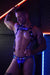 BREEDWELL Reflector Bulldog Body Harness Iridescent FOIL Stripe Blue - SexyMenUnderwear.com