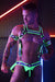 BREEDWELL Reflector Bulldog Body Harness Iridescent FOIL Stripe Neon Green - SexyMenUnderwear.com