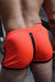 BREEDWELL Short Exposer Circuit UV Blacklight Full Front-to-Back Zipper Orange Neon - SexyMenUnderwear.com