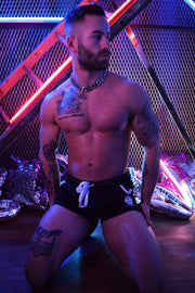 BREEDWELL Shorts Show Off “Tree Trunks'' Cruiser Short Stretchable Mesh Black 13B - SexyMenUnderwear.com
