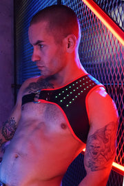 BREEDWELL SHOULDER HARNESS SYNERGY 20-LED MODES SOFT NEOPRENE ONE SIZE RED - SexyMenUnderwear.com
