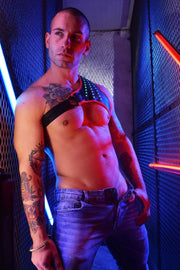 BREEDWELL SHOULDER HARNESS SYNERGY 20-LED MODES SOFT NEOPRENE ONE SIZE RED - SexyMenUnderwear.com