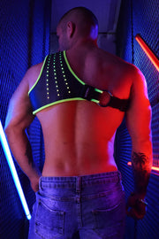 BREEDWELL SHOULDER HARNESS SYNERGY LED 20-MODES SOFT NEOPRENE O/S NEON GREEN - SexyMenUnderwear.com