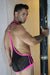 BREEDWELL Singlet Daycrawler 3D Rubberized Chevron Bodysuit Neon Pink - SexyMenUnderwear.com