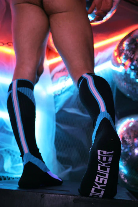 BreedWell Sock AKIRA Knee-High Socks Soft Ribbed Aqua Blue - SexyMenUnderwear.com