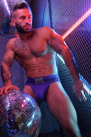 BREEDWELL Woven Jock Classic CUMDUMP Old-School Jockstrap Purple 3 - SexyMenUnderwear.com