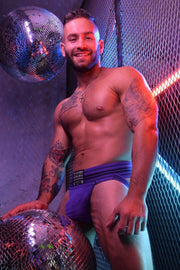 BREEDWELL Woven Jock Classic CUMDUMP Old-School Jockstrap Purple 3 - SexyMenUnderwear.com