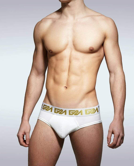 Brief GARCON MODEL San Marco Briefs Double-Ply White & Gold 6 - SexyMenUnderwear.com