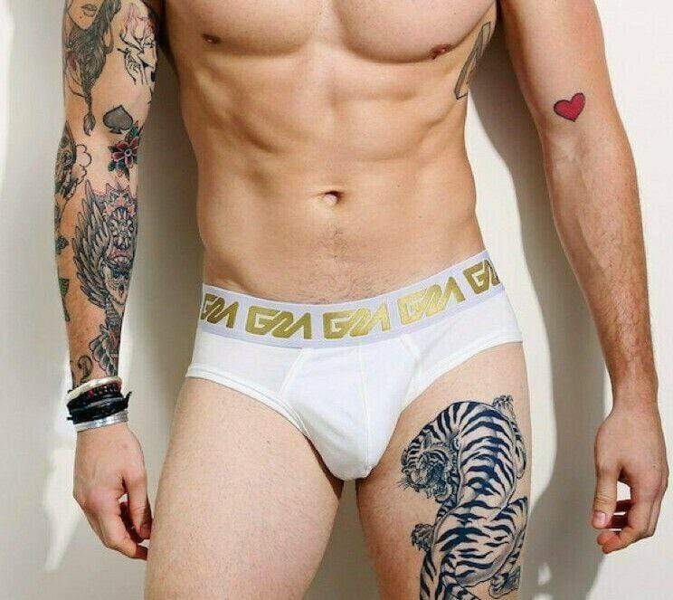 Brief GARCON MODEL San Marco Briefs Double-Ply White & Gold 6 - SexyMenUnderwear.com