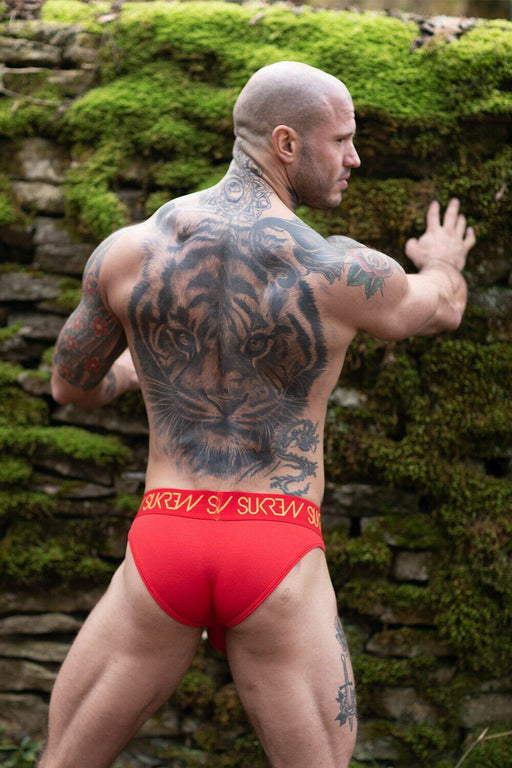 Brief SUKREW Bloomsbury Substantial Pouch Enhanced Supported Bulge Red 19 - SexyMenUnderwear.com