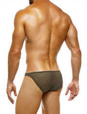 Briefs Modus Vivendi Knight Low-Cut Brief Combo Shiny Snake Print Khaki 05213 41 - SexyMenUnderwear.com