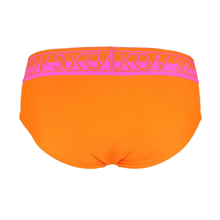 Briefs SUKREW "Bloc-Brief" Unlined For Extra Stretch Bold Orange/Pink 10 - SexyMenUnderwear.com