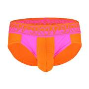 Briefs SUKREW "Bloc-Brief" Unlined For Extra Stretch Bold Orange/Pink 10 - SexyMenUnderwear.com