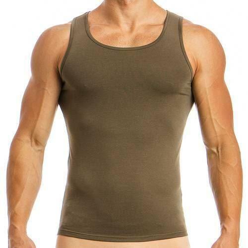 Camisole Modus Vivendi Tanktop Basics Cotton Tank Top Khaki 02831 57 - SexyMenUnderwear.com