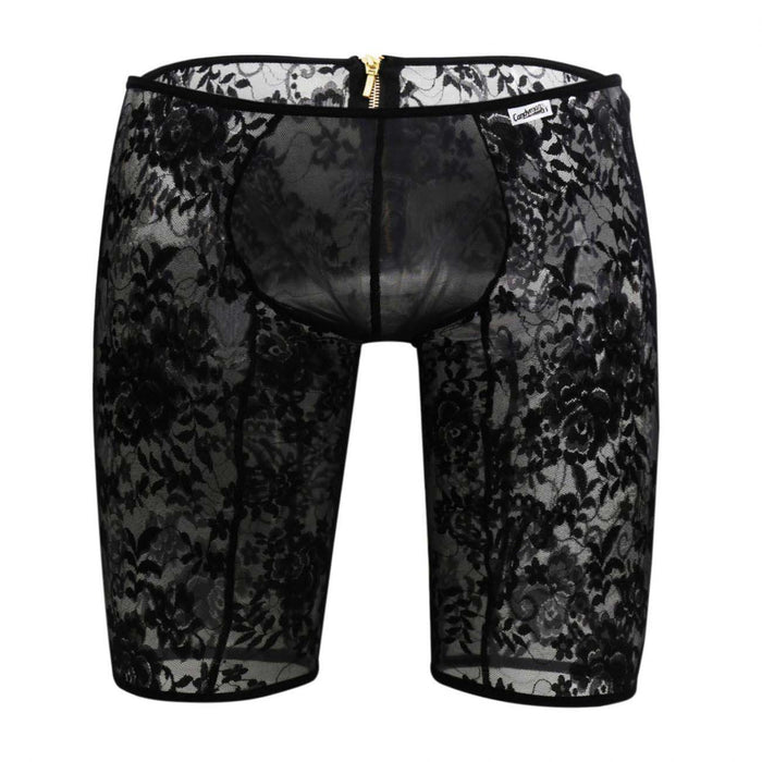 CANDYMAN Boxer Total Mesh Transparent Lingerie Sexy Collant Short Black 99378 3 - SexyMenUnderwear.com