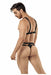 CANDYMAN Cage Harness Thong Stretchy Microfiber Black 99419 8 - SexyMenUnderwear.com
