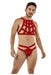 CANDYMAN Cage Harness Thong Stretchy Microfiber Red 99419 8 - SexyMenUnderwear.com