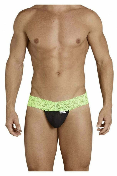 CANDYMAN Lace Thong Sexy Front Super Stretch Hot Green 99370 6 - SexyMenUnderwear.com