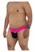 CANDYMAN Lace Thong Sexy Front Super Stretch Hot Pink 99370 6 - SexyMenUnderwear.com