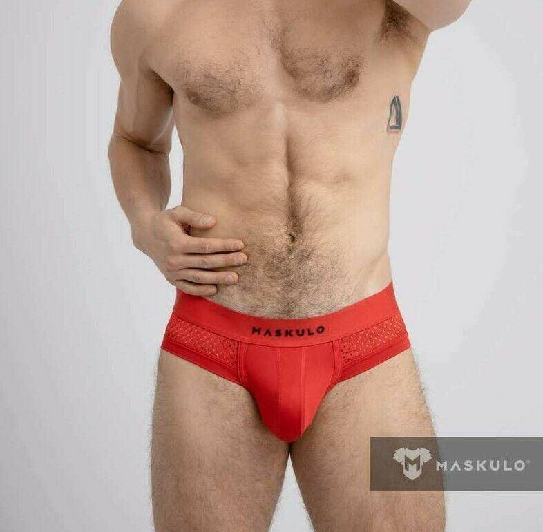Casual Briefs Classic MASKULO Breathable Microfiber Mesh Brief RED BR072-10 15 - SexyMenUnderwear.com