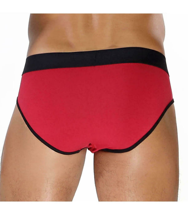Casual Men Brief ''TOF PARIS ALPHA" Stretchy Cotton Underpants Jersey Red 30 - SexyMenUnderwear.com