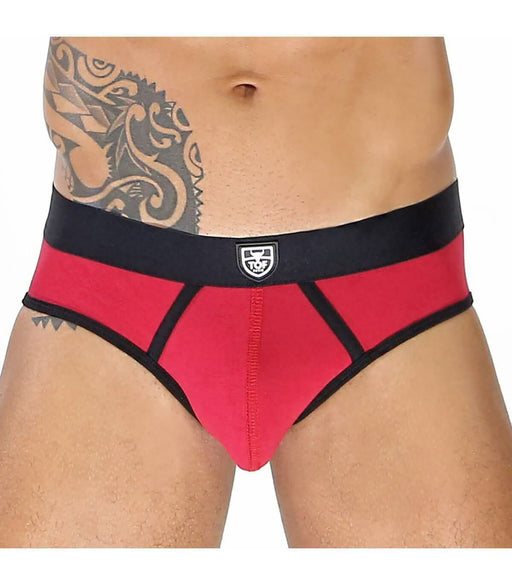 Casual Men Brief ''TOF PARIS ALPHA" Stretchy Cotton Underpants Jersey Red 30 - SexyMenUnderwear.com