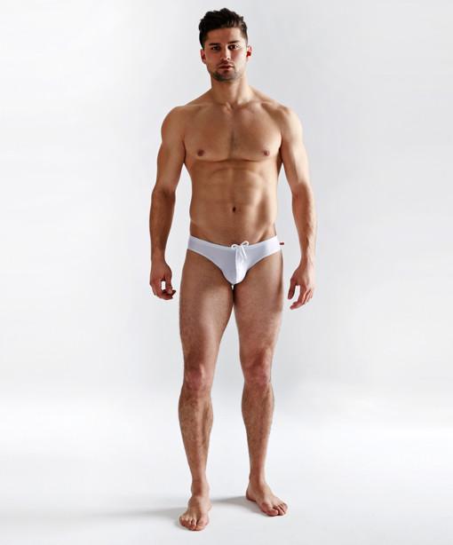 COCKSOX Drawstring Swim-Brief Suportive Snug Pouch Swimwear Pointer White CX04 21 - SexyMenUnderwear.com