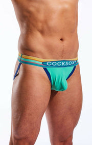COCKSOX Jock Fashion Pouch Enhancing Jockstrap Clearwater Green CX21N 6 - SexyMenUnderwear.com