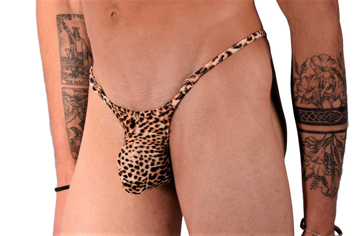 SMU Mens Leopard Swim Tanning O-Ring Thong 100643 MX9 — SexyMenUnderwear.com